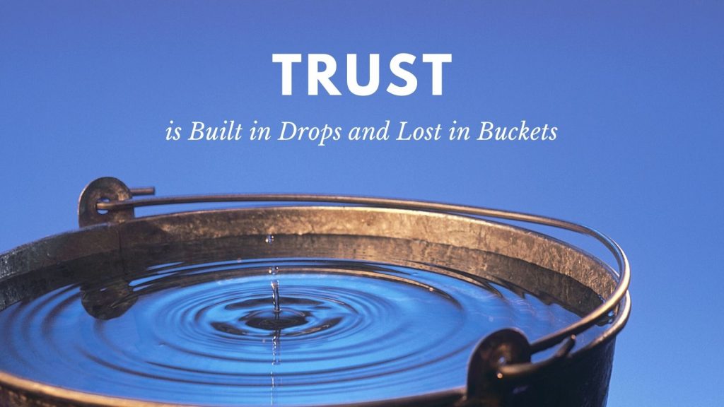 Trust is Built in Drops and Lost in Buckets Trust Your Supplier