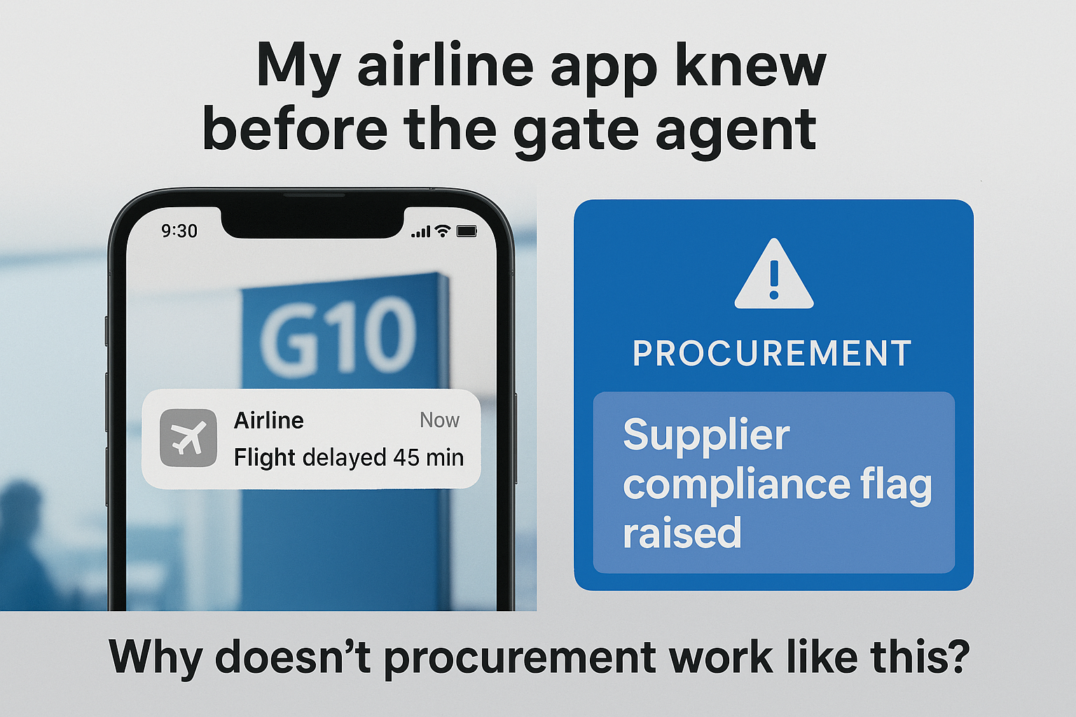 Comparing Airline notification alert system to supply chain alerts in TYS Supplier Management system.